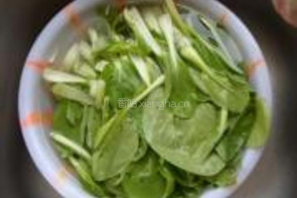 小油菜炒香干的做法图解2