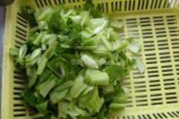 小油菜炒香干的做法图解3