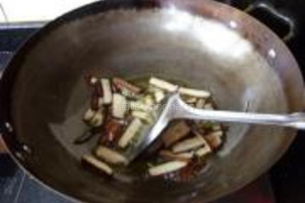 小油菜炒香干的做法图解6