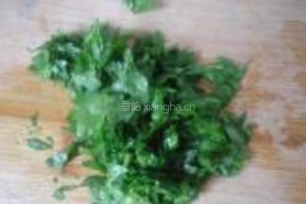 芹菜叶蒸蛋羹的做法图解2