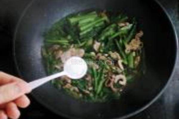 油麦菜炒鸡生肠的做法图解7