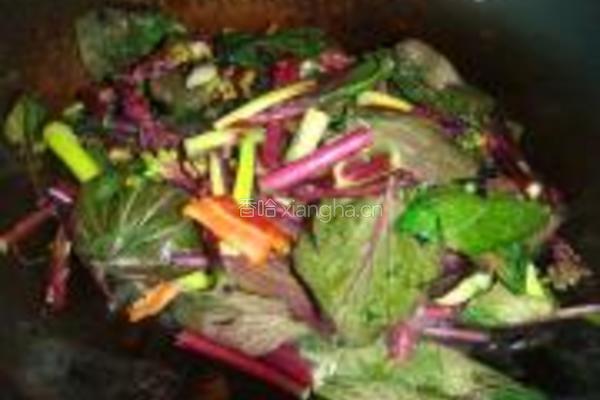 腊肉炒红菜苔的做法图解4