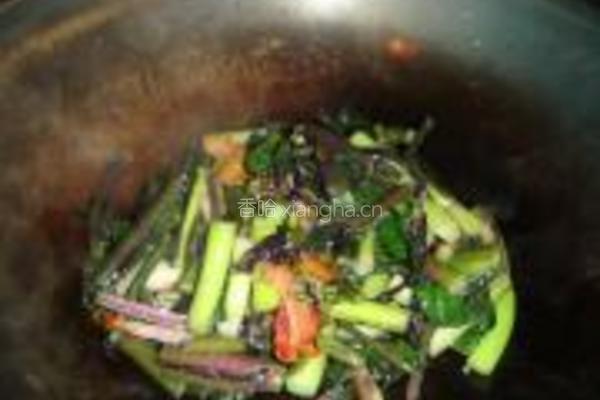 腊肉炒红菜苔的做法图解5