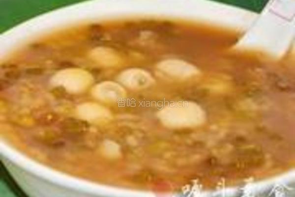 荷香绿豆莲子羹的做法图解5
