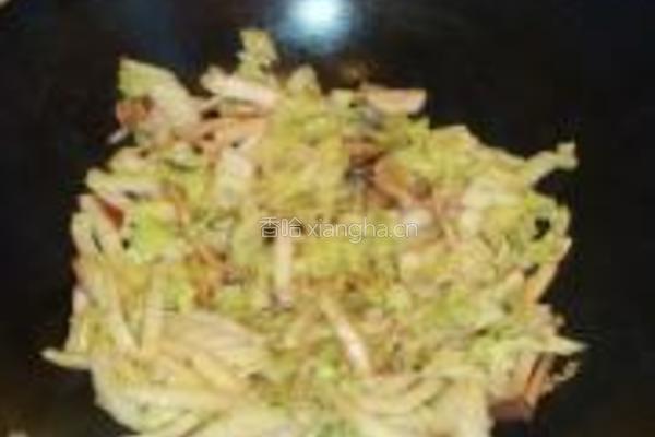 大白菜炒茶树菇的做法图解5