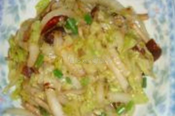 大白菜炒茶树菇的做法图解6