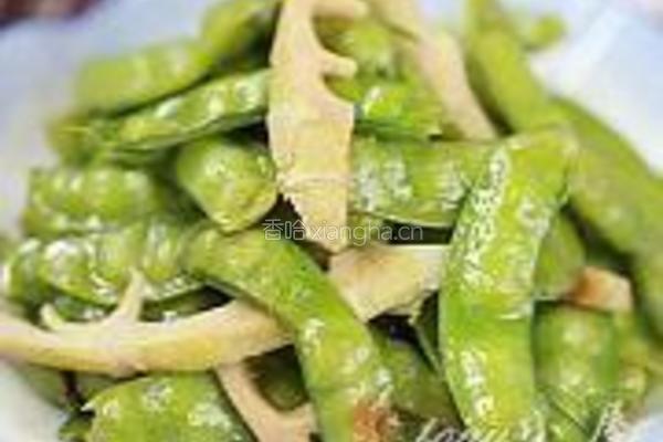 软荚豌豆炒春笋的做法图解16