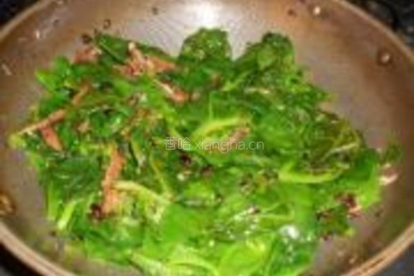 豆豉鲮鱼炒潺菜的做法图解5