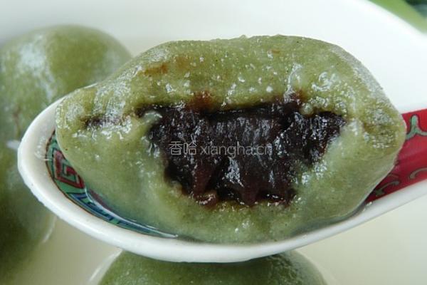 绿茶豆沙汤圆