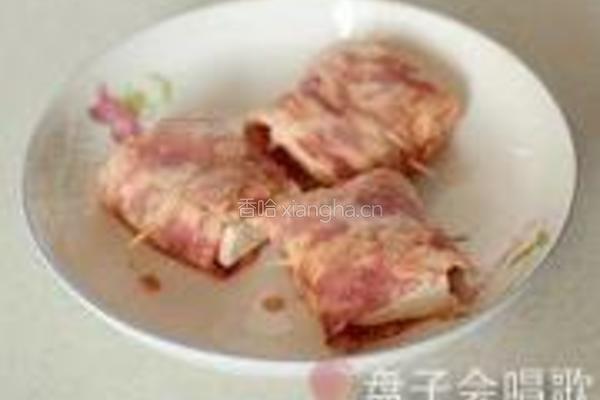 泡菜豆腐培根卷的做法图解4