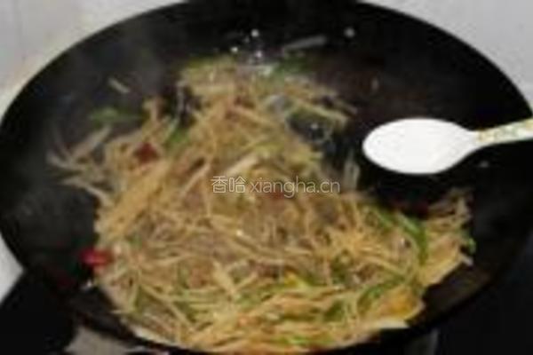 土豆丝炒粉条的做法图解6