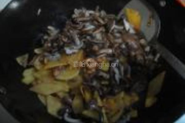 榛蘑土豆片的做法图解5