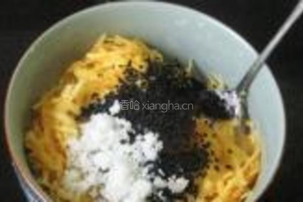 黑芝麻地瓜蛋饼的做法图解4