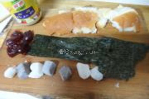 紫菜面包糯米卷的做法图解1