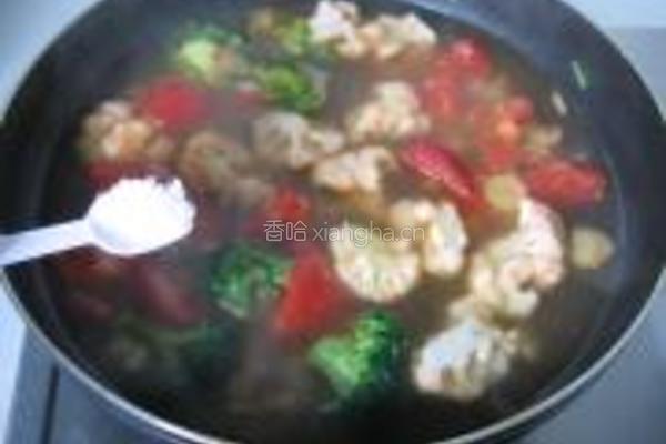 菜花番茄蛤蜊汤的做法图解7