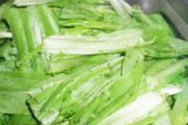 豆豉油麦菜的做法图解3