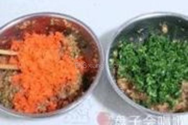 双色蔬菜鸡肉圆的做法图解7
