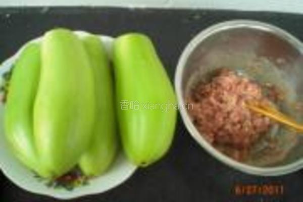 茄子夹肉馅的做法图解1