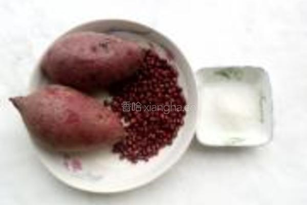 紫薯红豆汤的做法图解1
