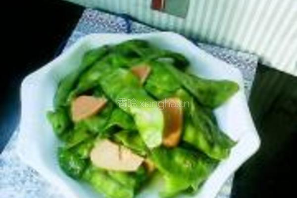 肉肠炒猪耳豆角的做法图解10