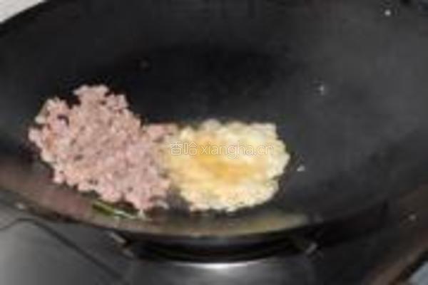 榄菜肉末炒芥兰叶的做法图解3