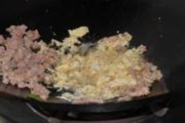榄菜肉末炒芥兰叶的做法图解4