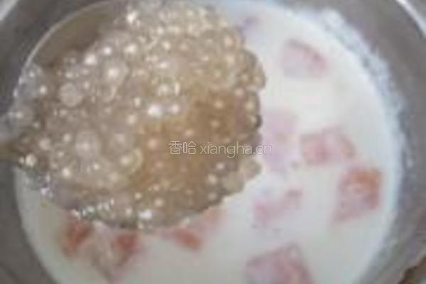 牛奶木瓜西米露的做法图解5
