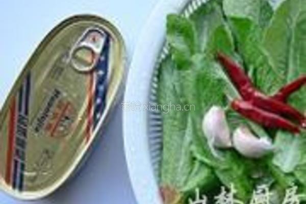 豆豉鲮鱼油麦菜的做法图解1