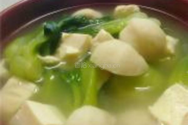 青菜豆腐鱼丸汤的做法图解5