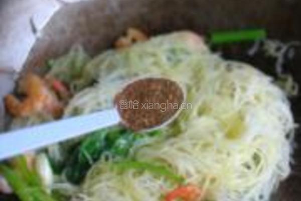快手虾仁炒米粉的做法图解7