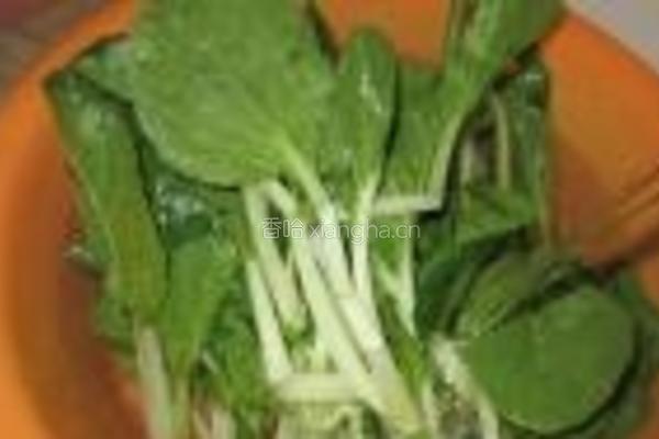 蒜香虾油炒小白菜的做法图解1
