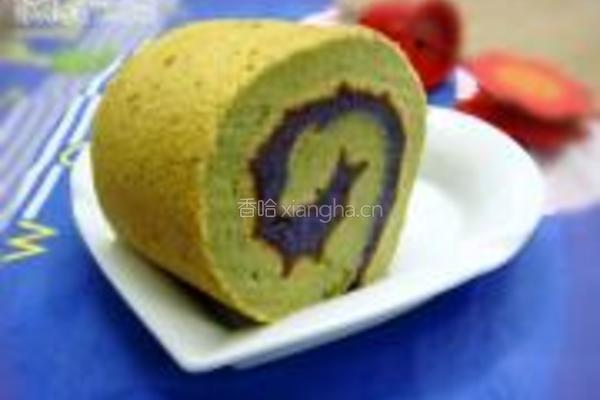 紫薯绿茶蛋糕卷的做法图解17