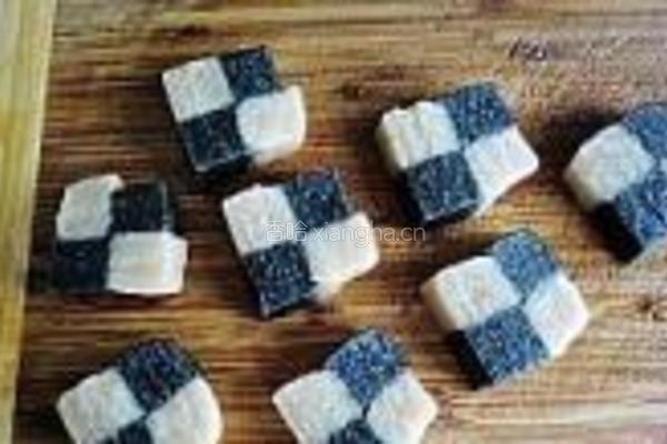 棋格芝麻栗子糕的做法图解14