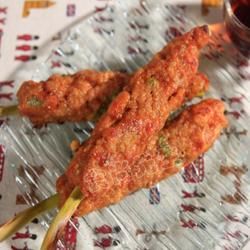虾肉串裹柠檬草的做法[图]