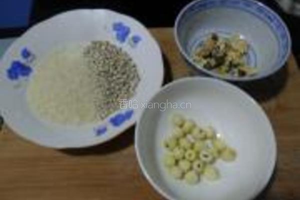 菊花莲子米糊的做法图解1