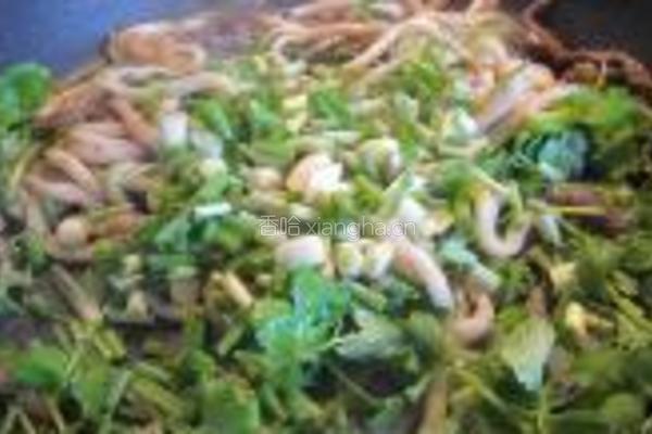 牛肉香菜炒乌冬的做法图解12