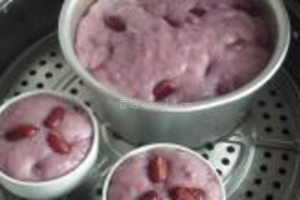 紫薯蜜豆发糕的做法图解6