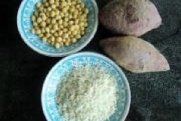 米香紫薯豆浆的做法图解1