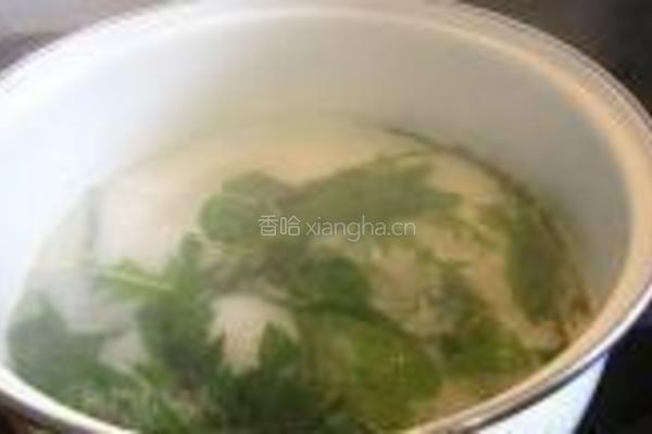 蒲公英乌冬汤面的做法图解2