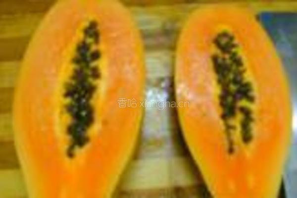 牛奶木瓜山药的做法图解2