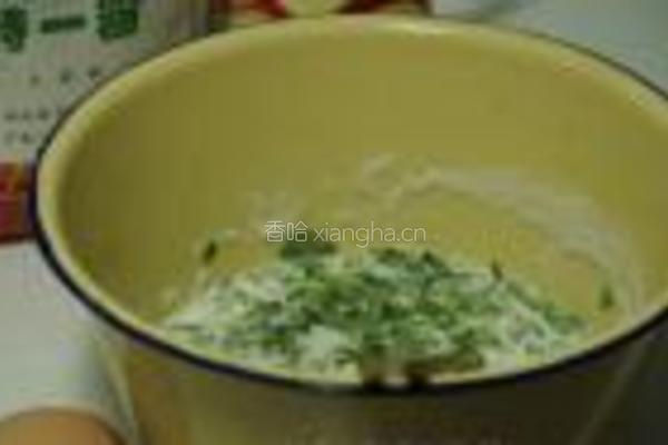 茼蒿鸡蛋煎饼的做法图解3