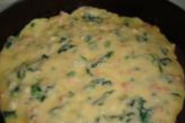 菠菜鸡蛋饼的做法图解7