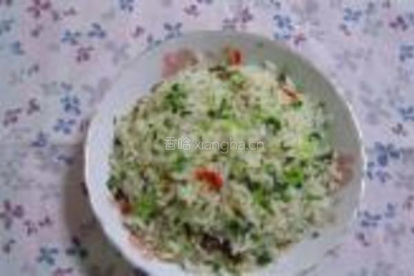 腊肉青菜炒饭的做法图解8
