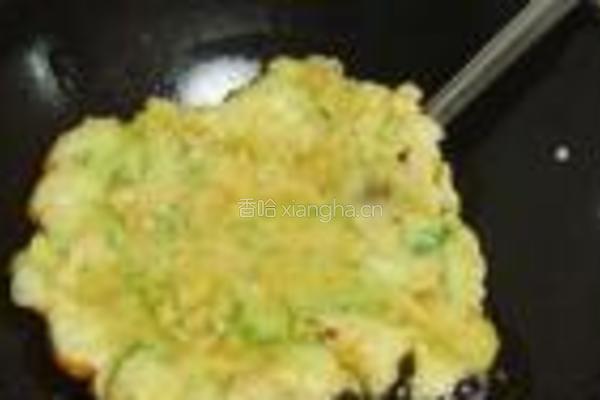 丝瓜虾米煎饼的做法图解5