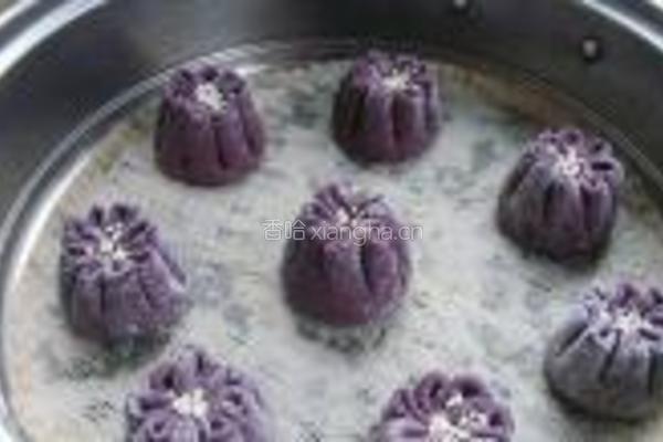 黑米豆沙菊花包的做法图解13