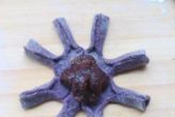 黑米豆沙菊花包的做法图解8