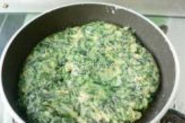 荠菜虾皮鸡蛋饼的做法图解12