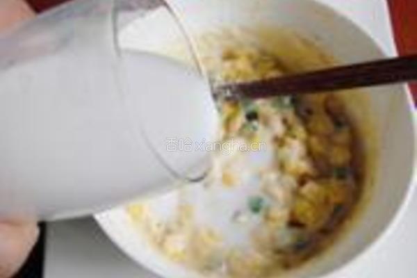 鸡蛋玉米豌豆饼的做法图解5