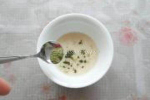 抹茶豆沙包的做法图解2