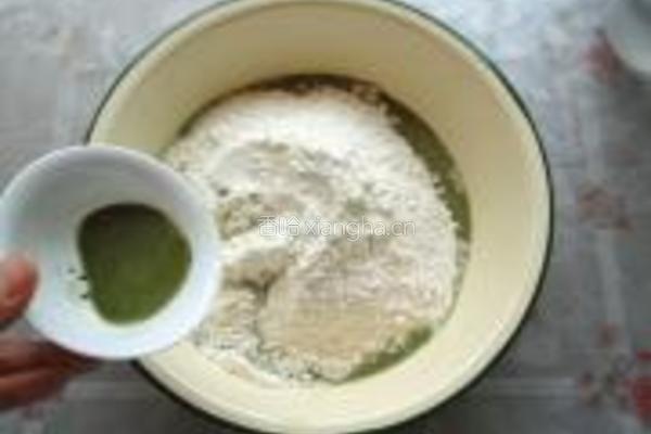 抹茶豆沙包的做法图解3